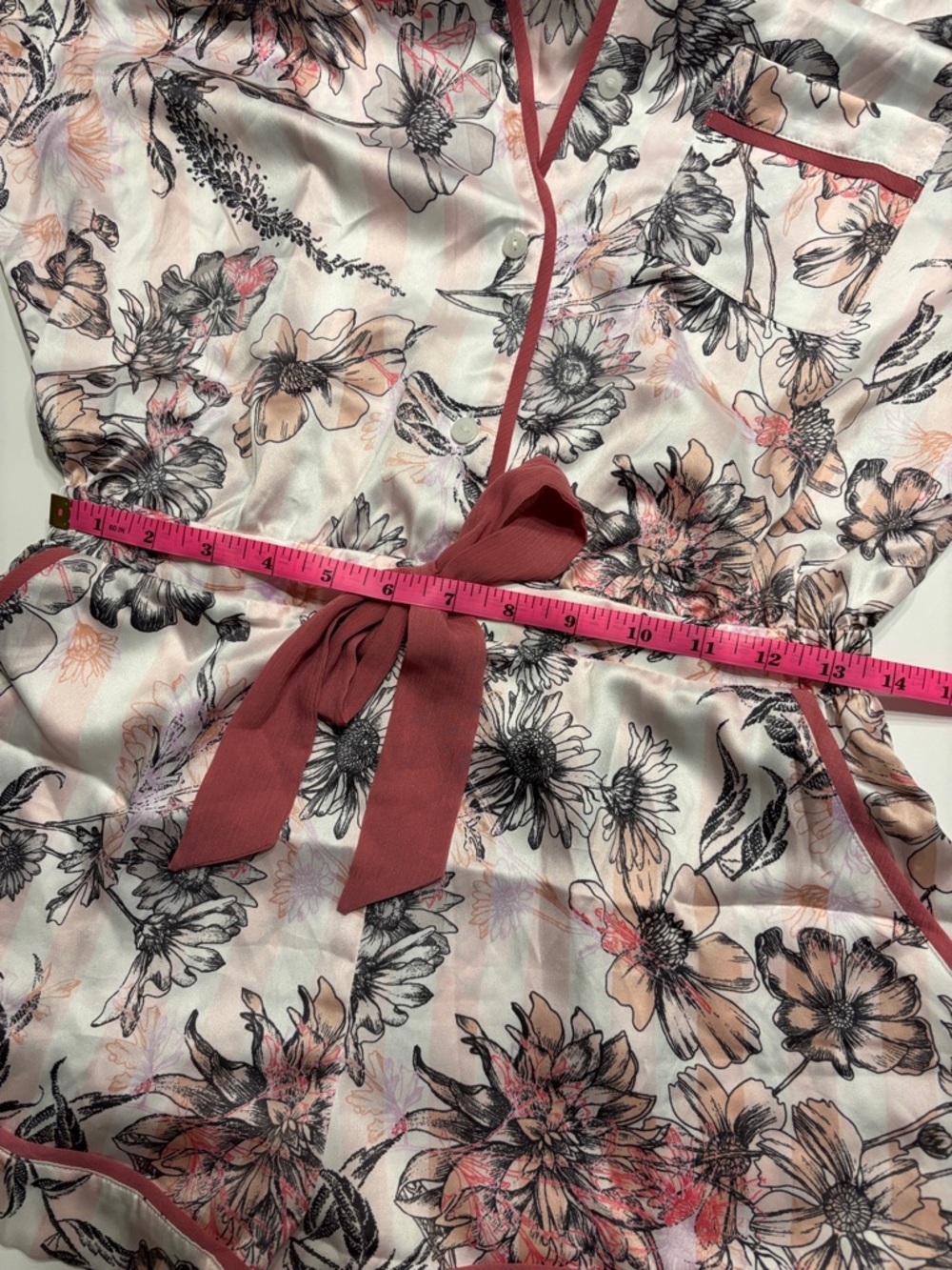 Victoria’s Secret Satin Waist Floral Tie Romper Pajamas - Picture 16 of 16